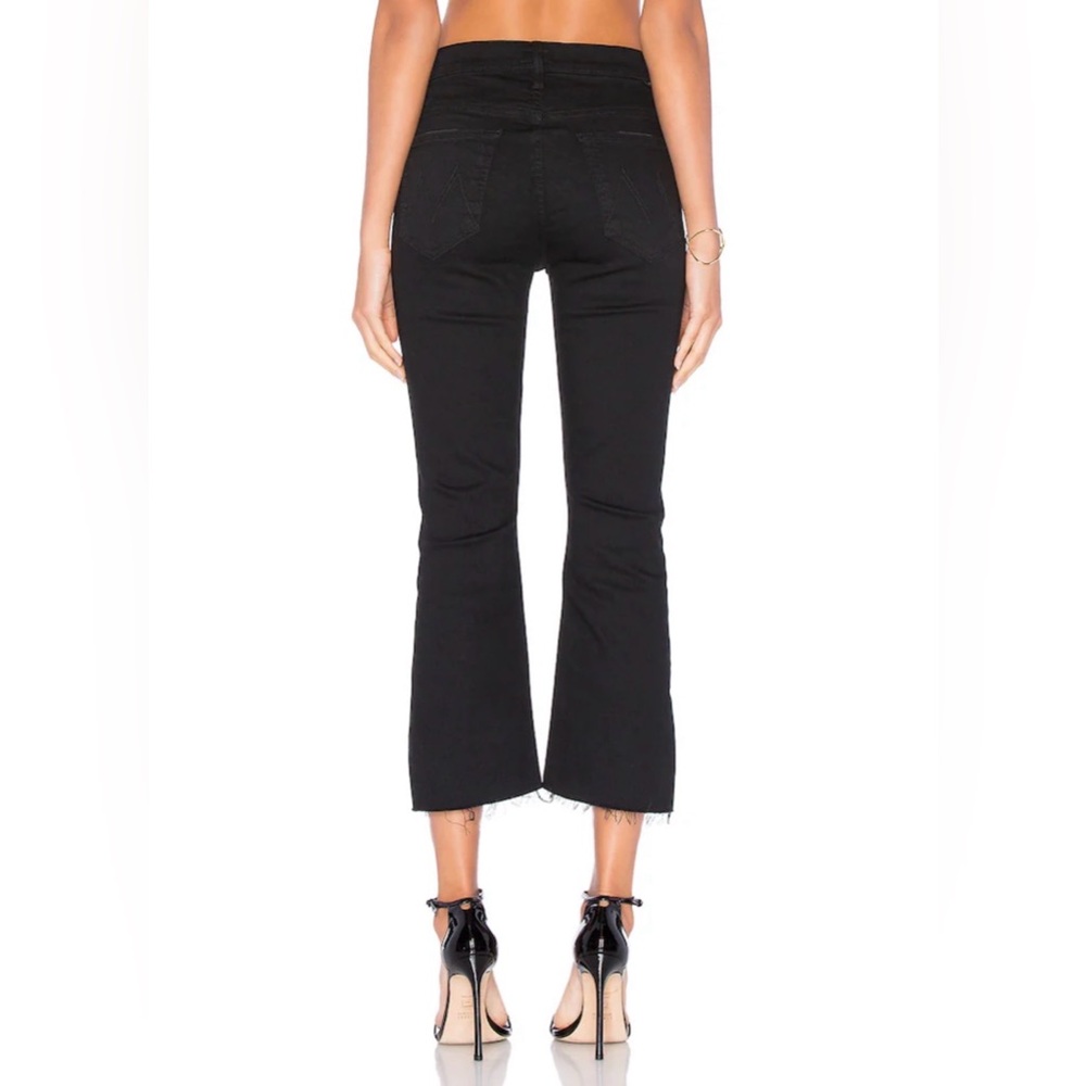 Mother Insider Crop Step Fray Jeans in Not Guilty Black Women’s Size 24 - Picture 4 of 16